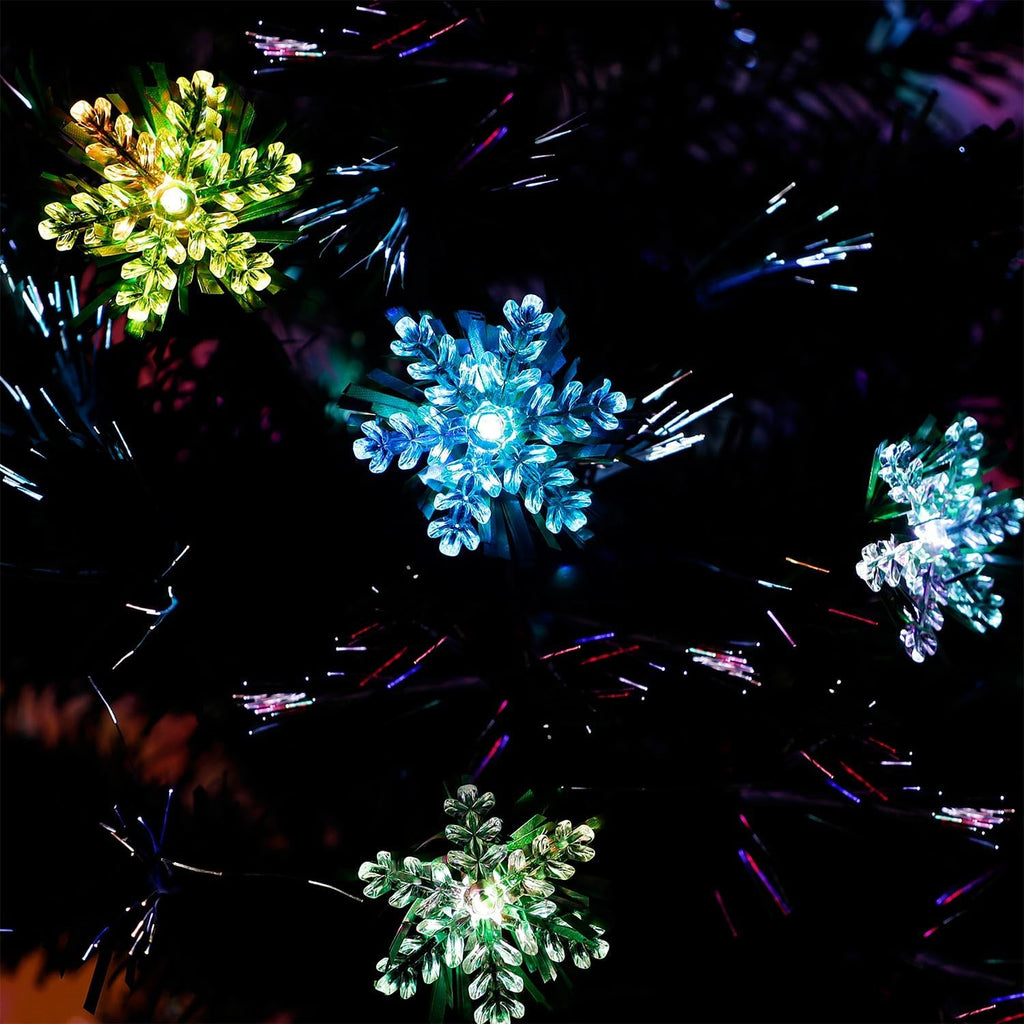3 ft Pre-Lit Green Artificial Christmas Tree, Lighted Optical Fiber Table Mini Xmas Trees with Color Changing Lights