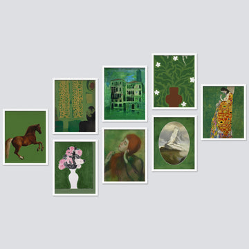 Framed Poster Bathroom Decor, Wall Art Room Decor Multicolor Gustav Klimt Kiss Flowers Horse Landscapes Vintage