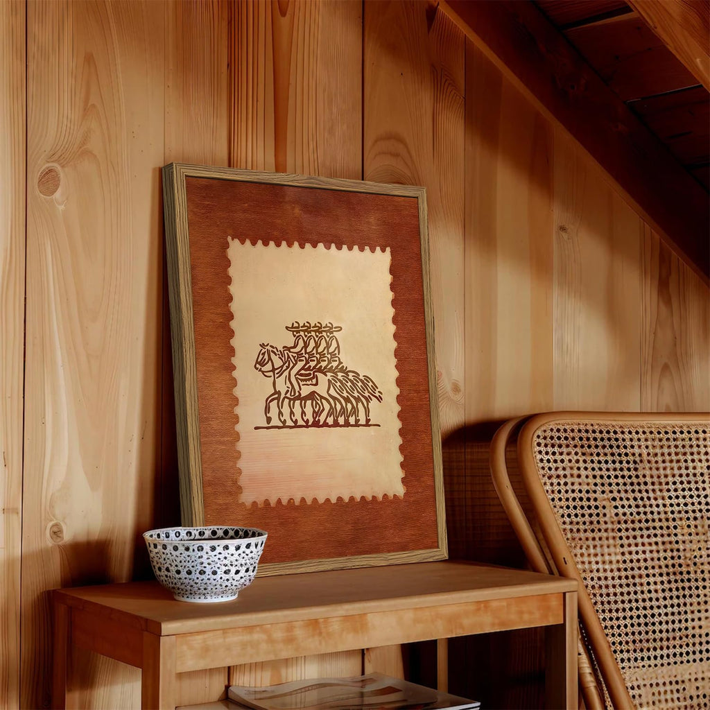 Western Cowboy Riding Horse Wall Art Vintage Southwest Rodeo Wall Decor Picture Rustic Cowboy Poster Canvas Painting