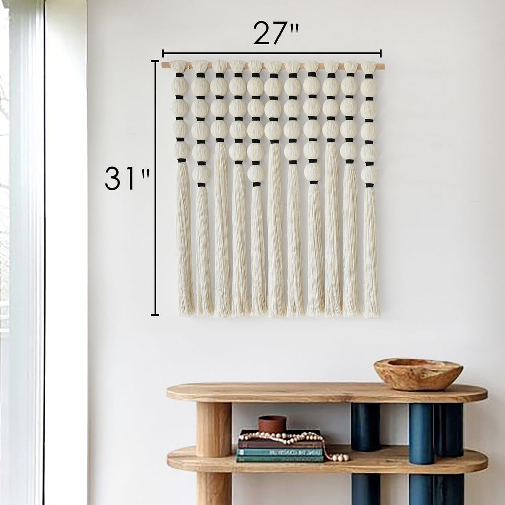 Macrame Wall Hanging Sphericity Textile Fiber Yarn Art 27"W*31"L