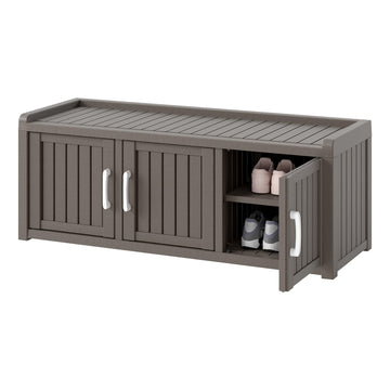 Shoe Storage Cabinet, Waterproof Shoe Organizer with Adjustable Shelves, UV-Resistant Entryway Shoe Cabinet Bench