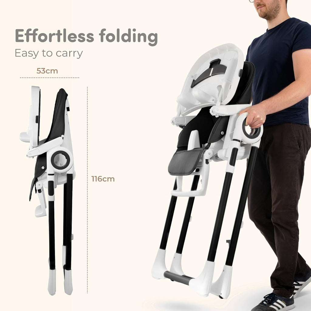 Baby High Chair Adjustable to 7 Different Heights - Foldable High Chairs for Babies and Toddlers - Silla para Comer