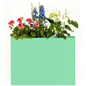 Metal Planter Box with Removable Insert Shelf 32x12x24Inch, Green