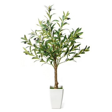 Small Olive Tree, 3ft Faux Olive Trees with Planter