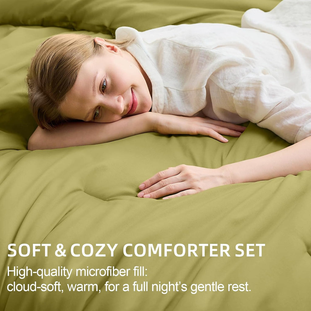 King Comforter Set 7 Pieces, Luxury Bed in a Bag Soft Bedding Sets - Set of 7