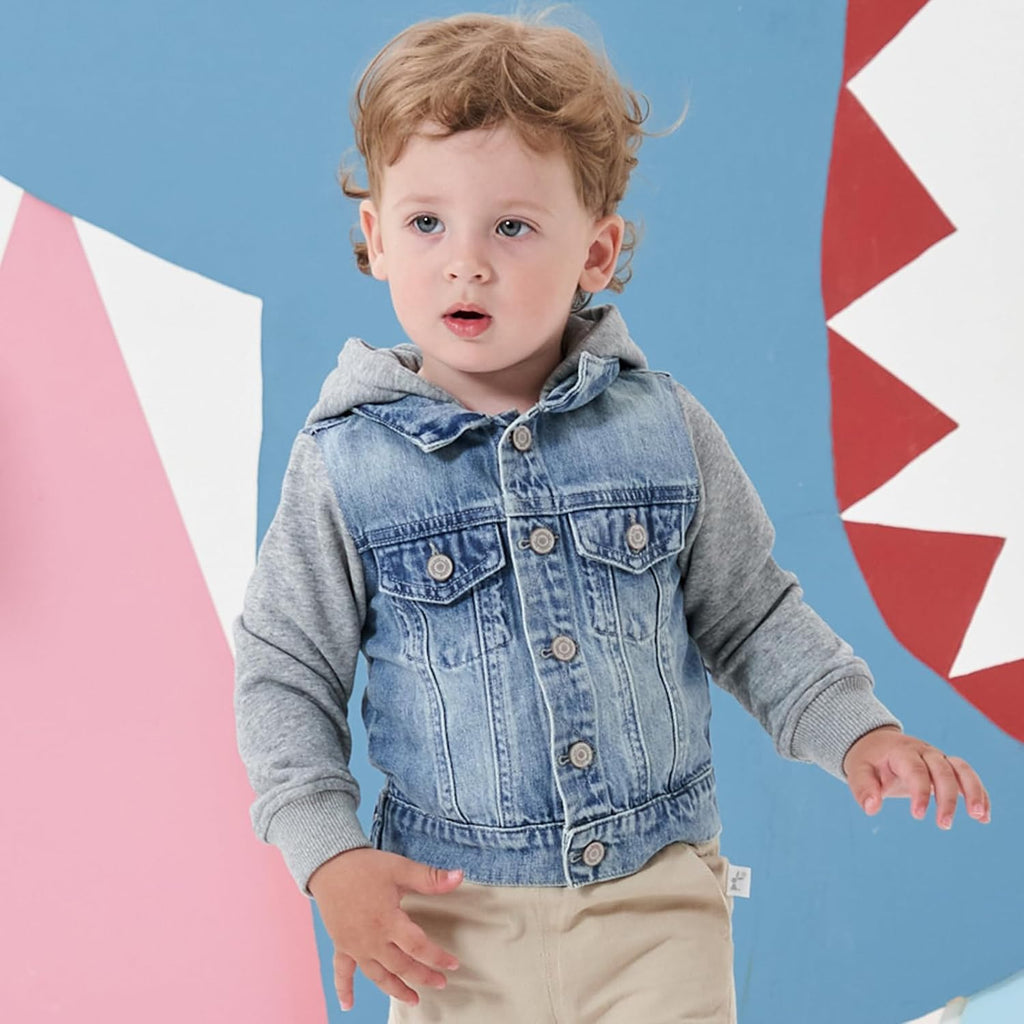 Boy Denim Jacket Toddlers Hooded Jean Coat