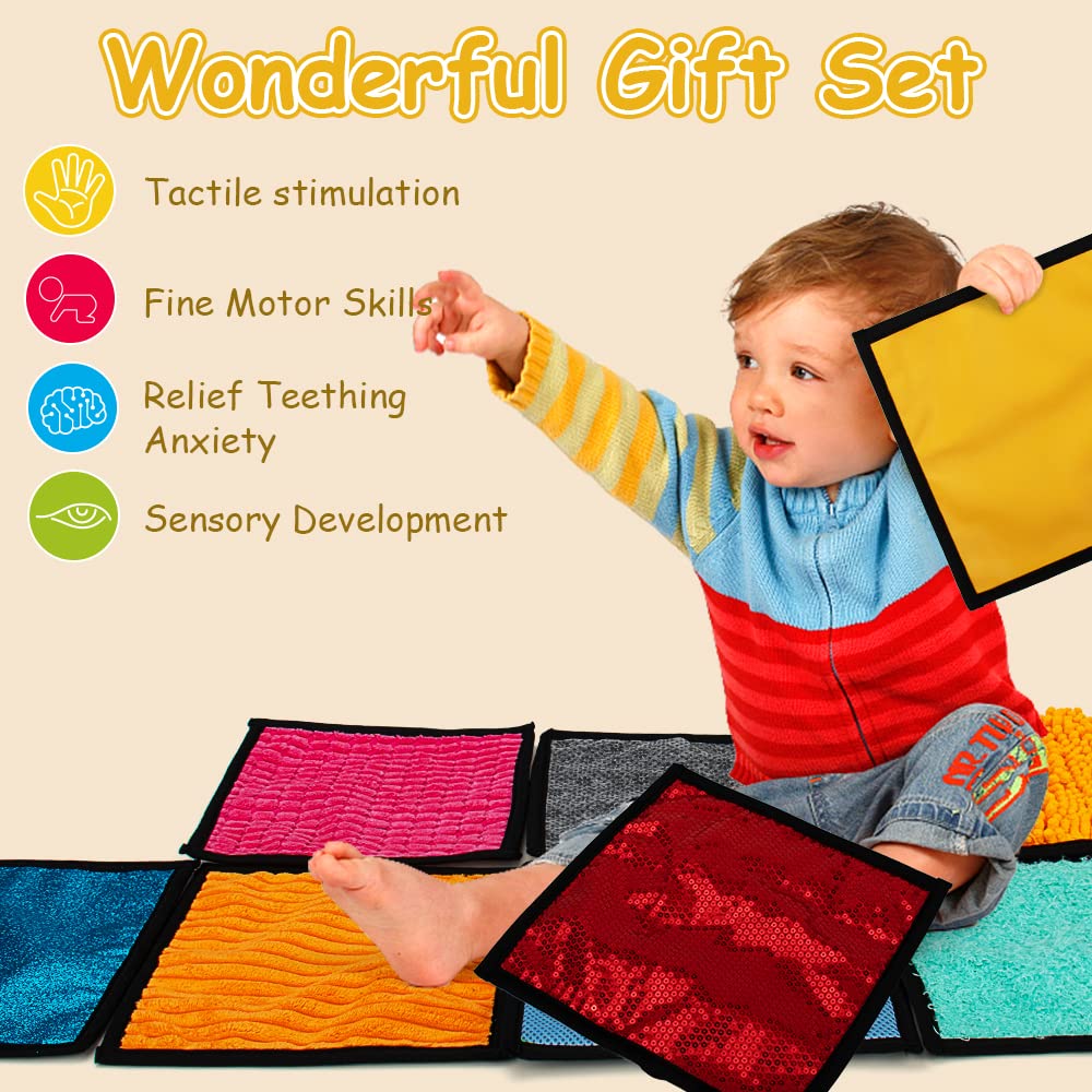16 Set Sensory Mini Mats Assorted Textured Sensory Floor Tiles Sensory Wall