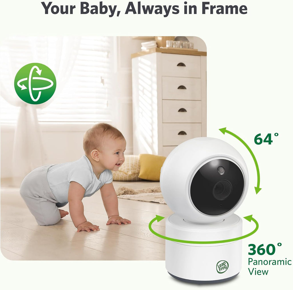 No WiFi Baby Monitor Camera and Audio LeapView 360, 5" Screen
