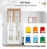 Bifold Closet Door,for 32in x 80in (Double 16x80) Opening,French Glass Barn Doors with 2.66FT Concea