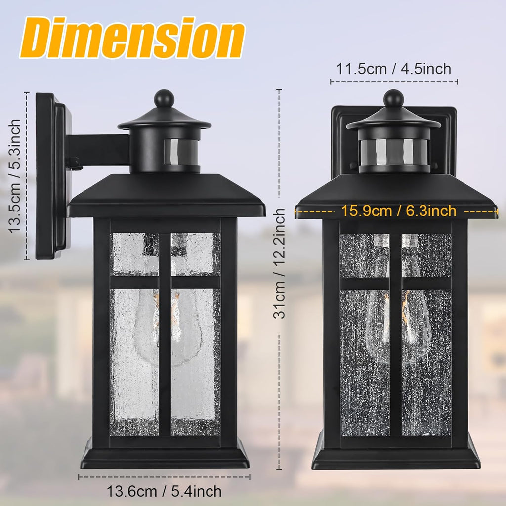 Motion Sensor Outdoor Wall Lights 2 Packs- Updated Dusk to Dawn Outdoor Lighting