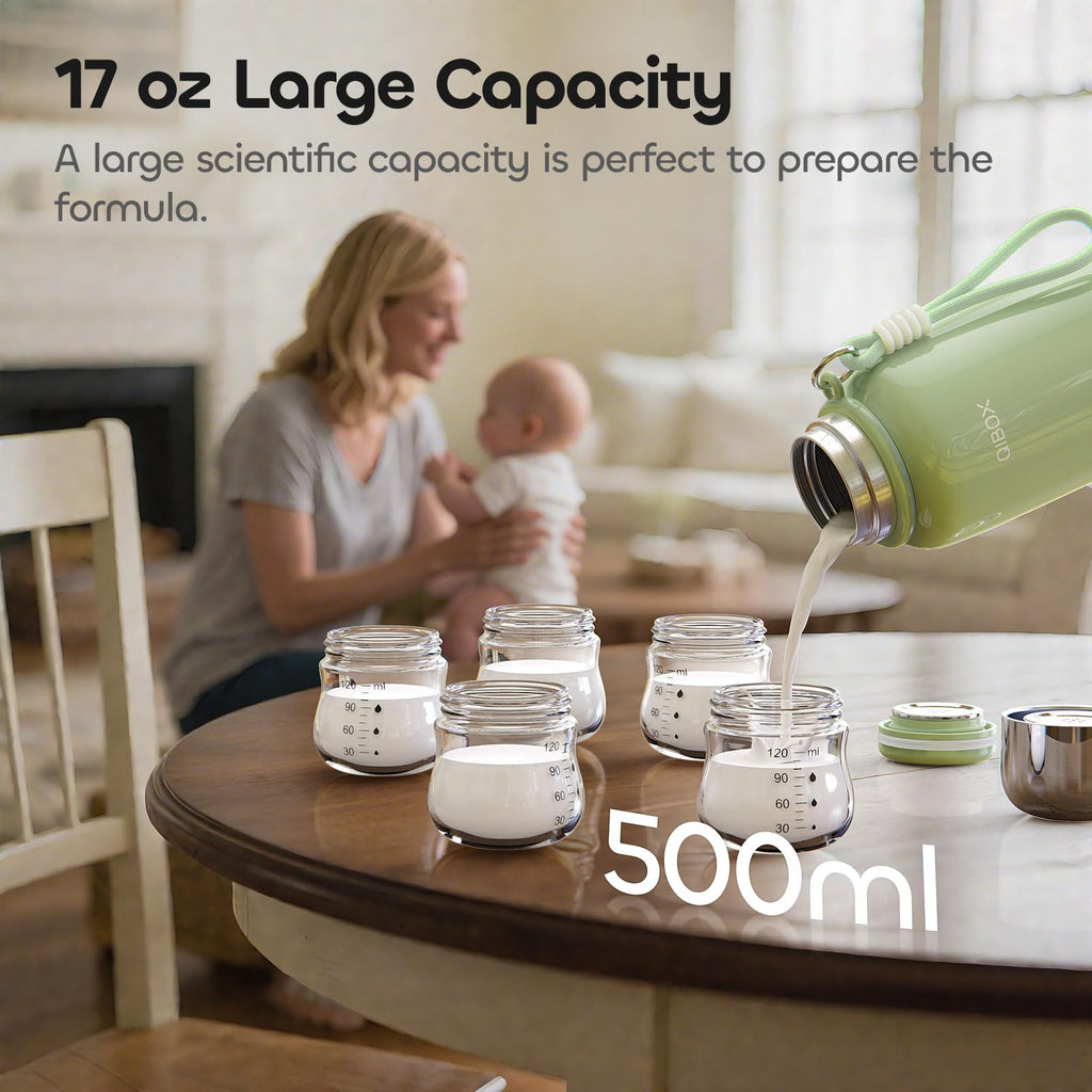 Portable Bottle Warmer for Travel - 3Min Fast Heating of Breast Milk and Formula, 36W Fast Charge, 17 Ounces Large