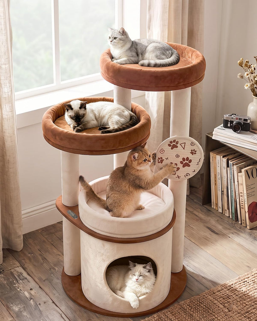 Maine Coon Cat Tree for Large Cats, 46" Cat Tower, Stable Base