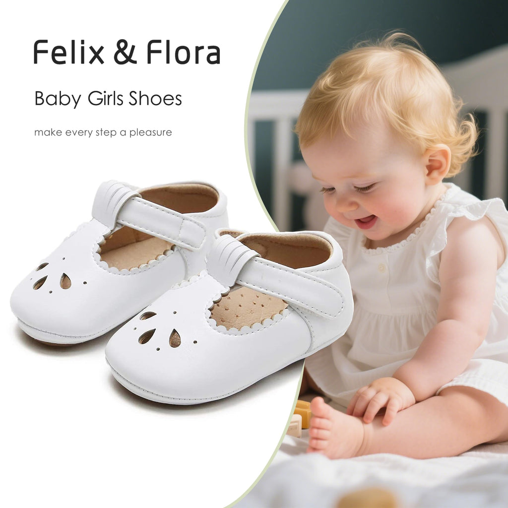 Soft Sole White Baby Shoes - Infant Baby Walking Shoes Moccasinss Rubber Sole Crib (White, Infant)