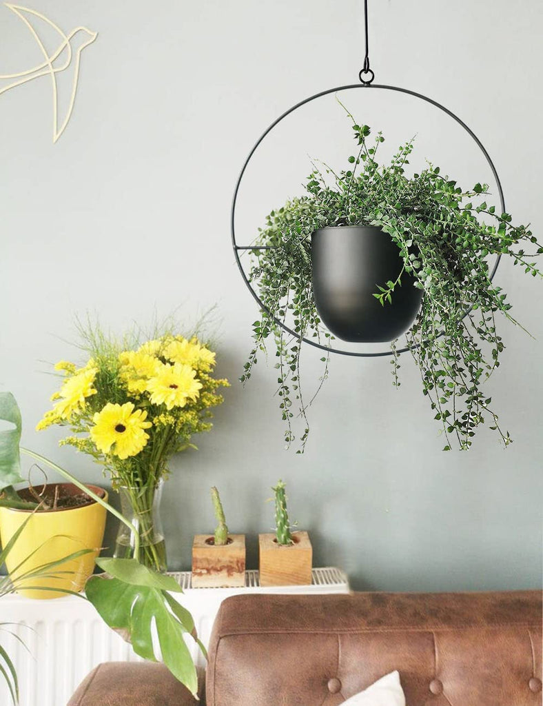 Hanging Planter for Indoor Outdoor Plants Metal Mid Century Minimalist Wall Ceiling Plant Hanger, Hanging Flower Pot