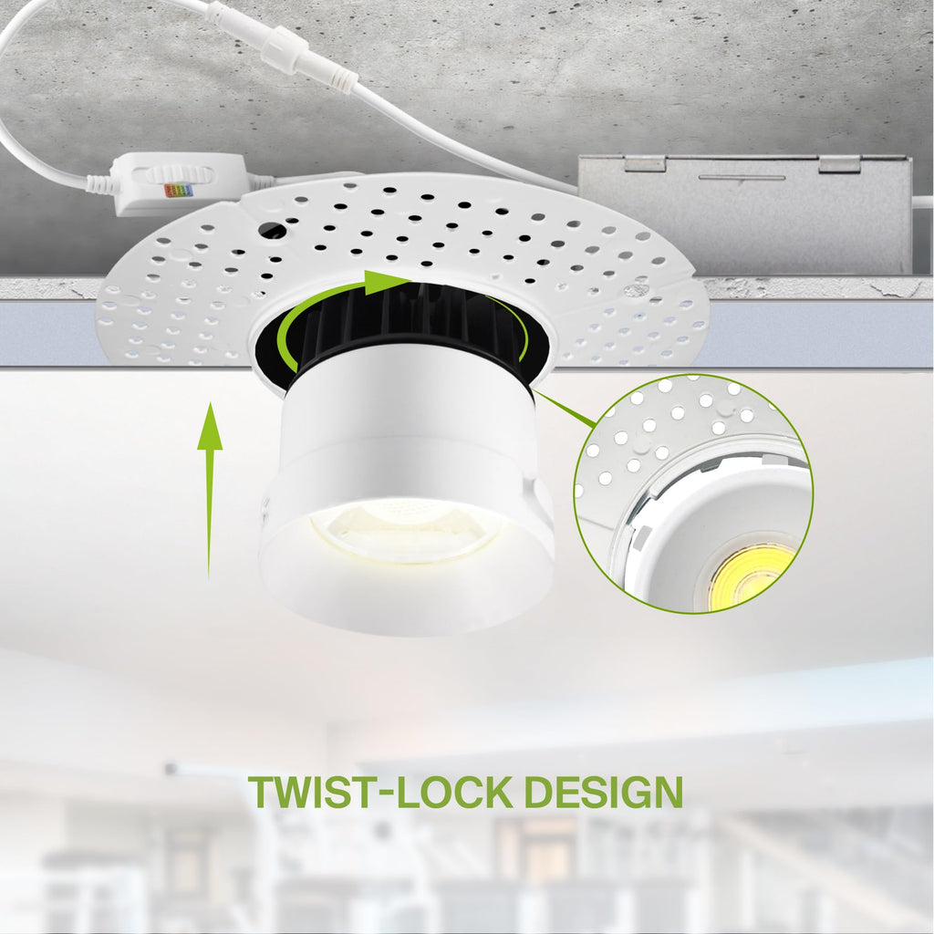 3 Inch Trimless LED Recessed Ceiling Light Fixture