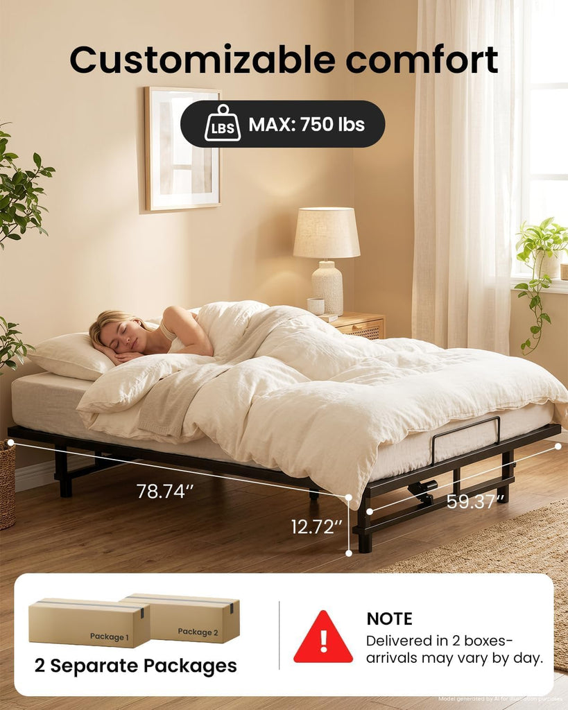 Queen Adjustable Bed Base with Zero Gravity & Anti-Snore