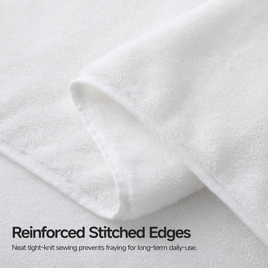 Luxury White Bath Towels Set of 2, 100% Cotton 760GSM Heavyweight Bath Sheets, 31 x 63 Inch Oversized Large Bath