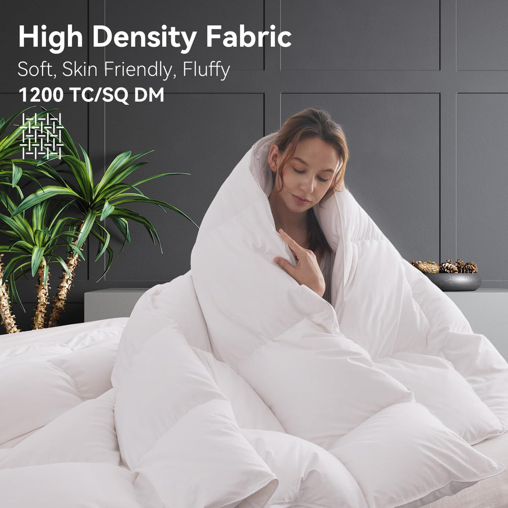 Goose Feather Down Fiber Comforter Queen, Summer Duvet Insert