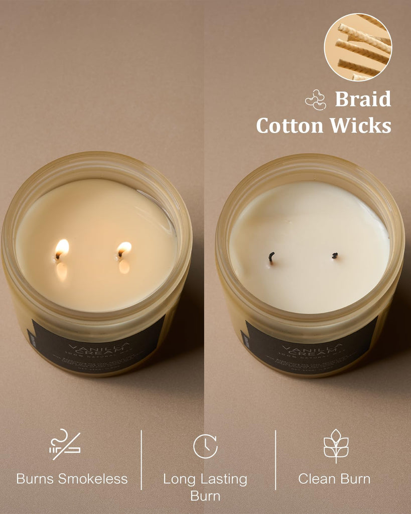 Vanilla Scented Candles, 11.6oz Natural Soy Wax