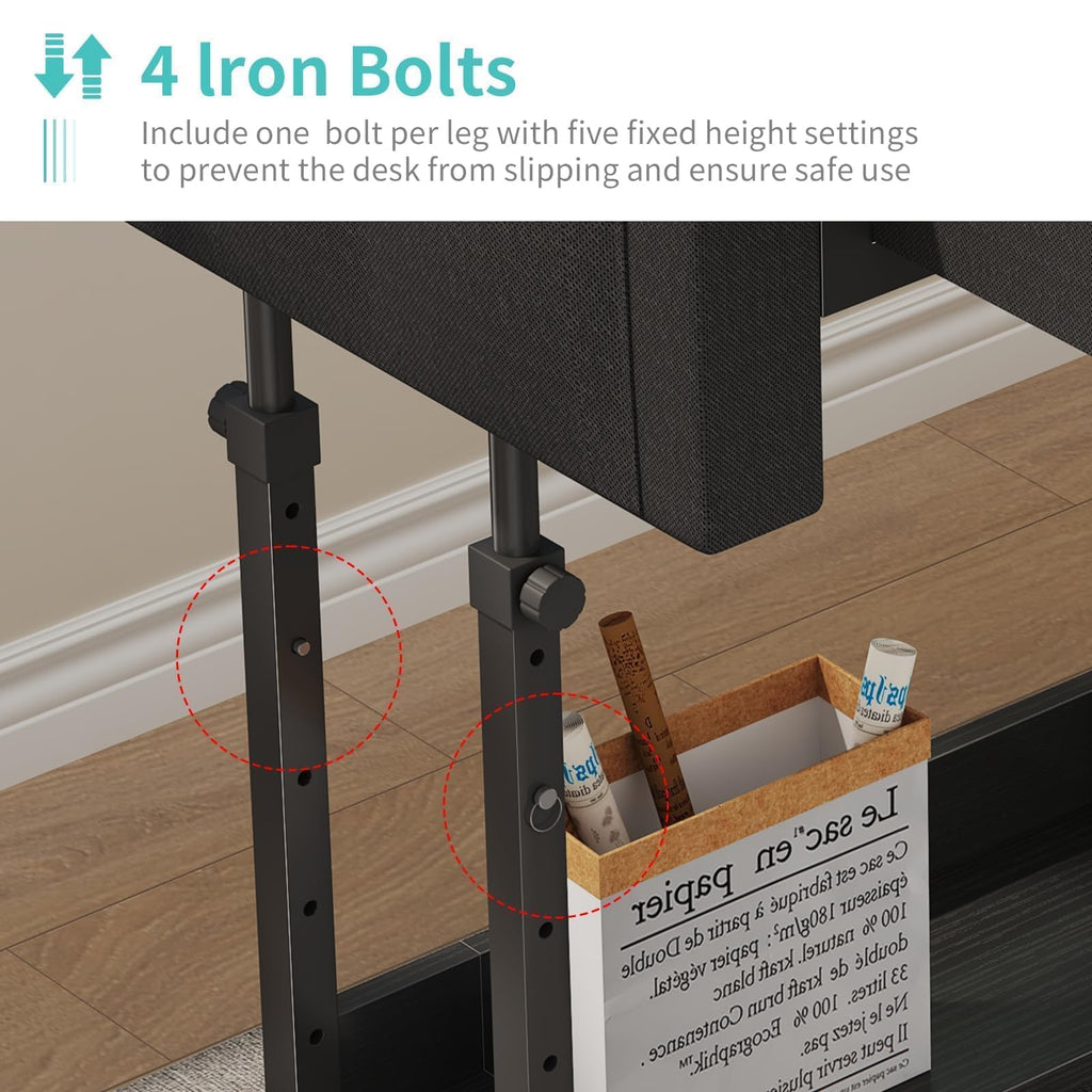 Rolling Standing Desk Adjustable Height with Drawers, 40 Inch Mobile Stand Up Portable Teacher Desks on Wheels for