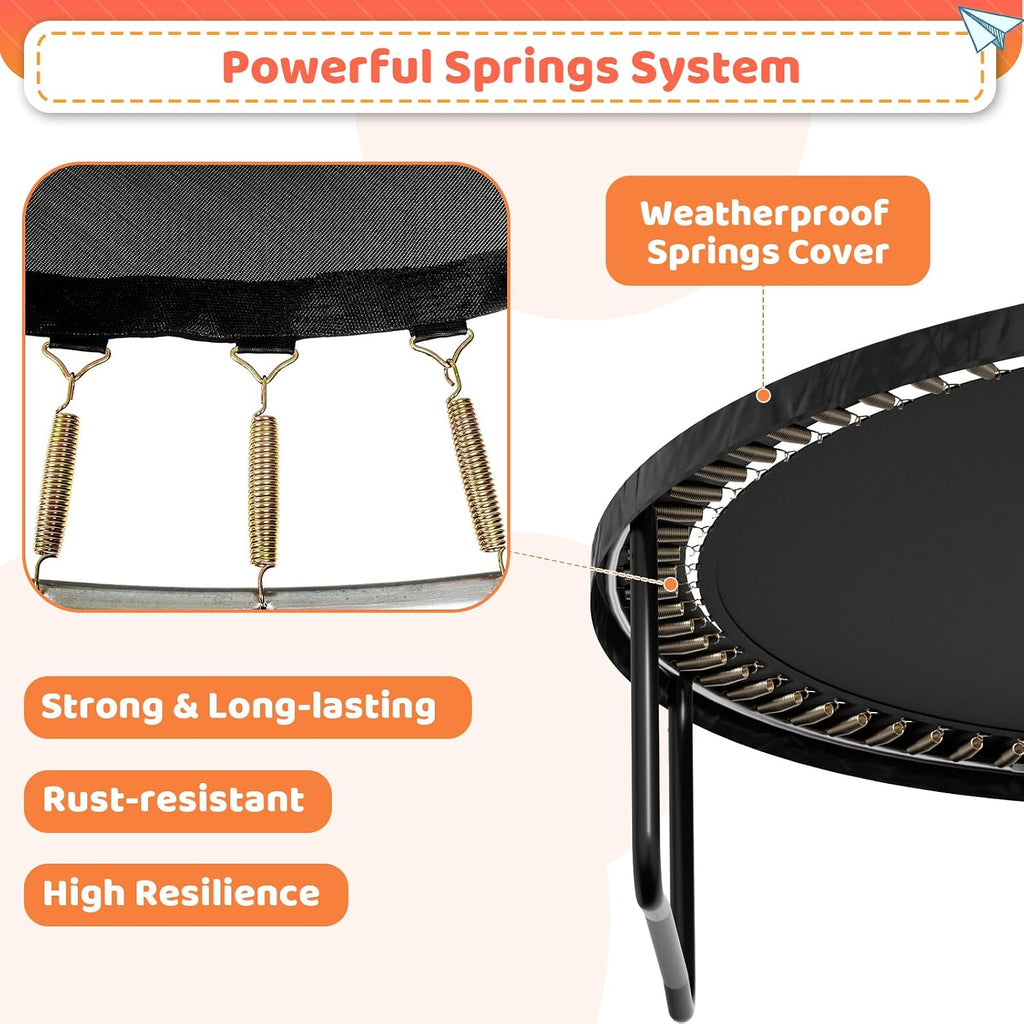8FT 10FT 12FT 14FT 16FT Trampoline Outdoor for Kids & Adults | Pumpkin Trampolines with Safety Net, Ladder