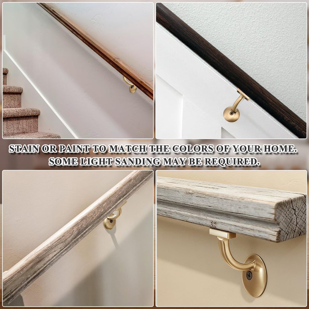 6010 Red Oak Straight Wood Handrail Kit 6 ft for Stairs