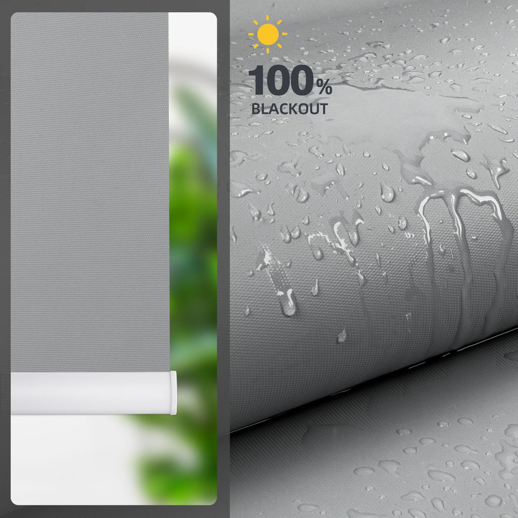 Motorized Blinds with Remote Blackout Smart Roller Blind Medium Gray