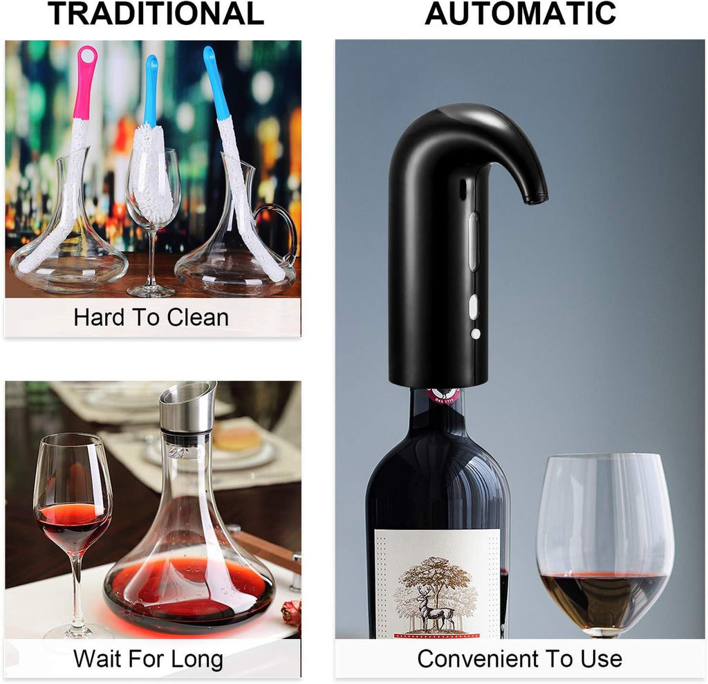 Automatic One-Touch Electric Wine Aerator Pourer and Wine Decanter