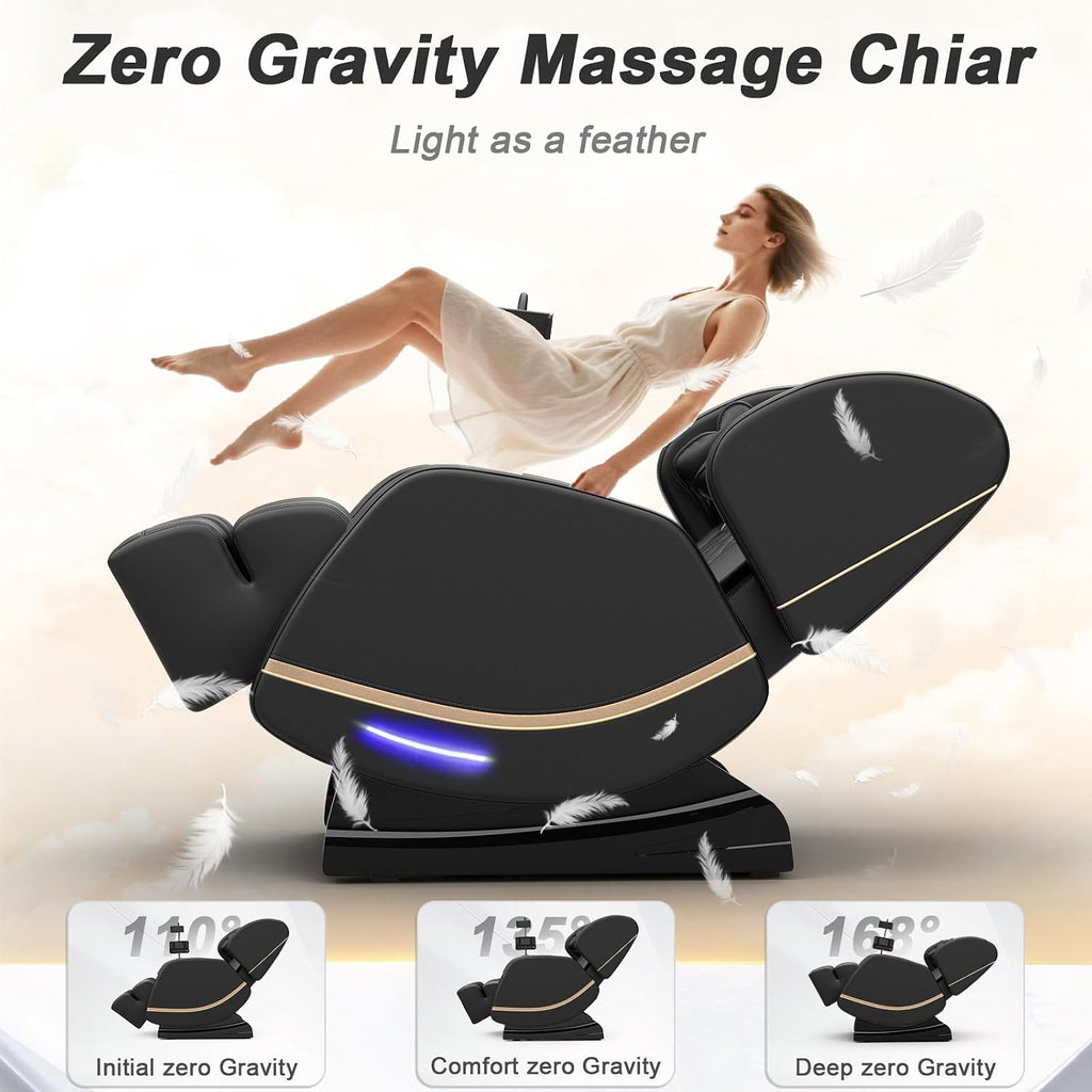 SL Track Massage Chair Full Body, Recliner and Relax Back & Waist | 12 Fixed Rollers, 8 Airbag, 15 Programs, Hip