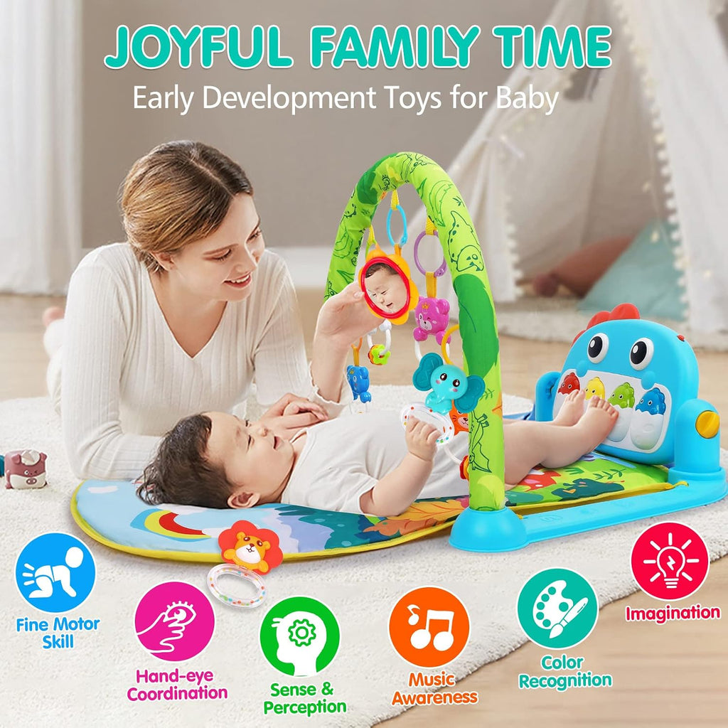 Baby Gym Play Mat Baby Gifts Tummy Time Mat Activity Center, Dinosaur