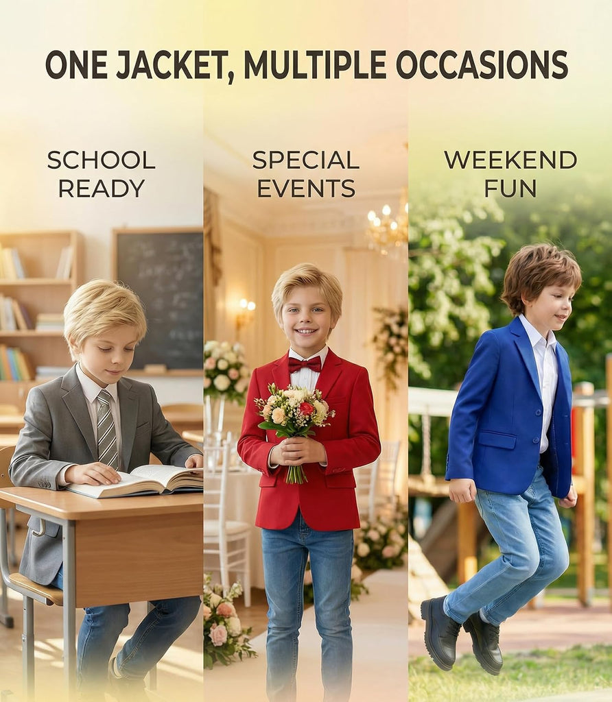 Boy's Sport Coats Blazers for Boy Coat Formal Slim Fit Jacket for Kid Suits