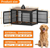 48" Heavy-Duty Dog Crate Furniture for Large Dogs, XXL Wooden Dog Cage Kennel Indoor Furniture