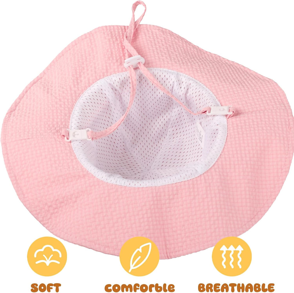 Baby Sun Hat Wide Brim Adjustable Toddler Beach Bucket Hat
