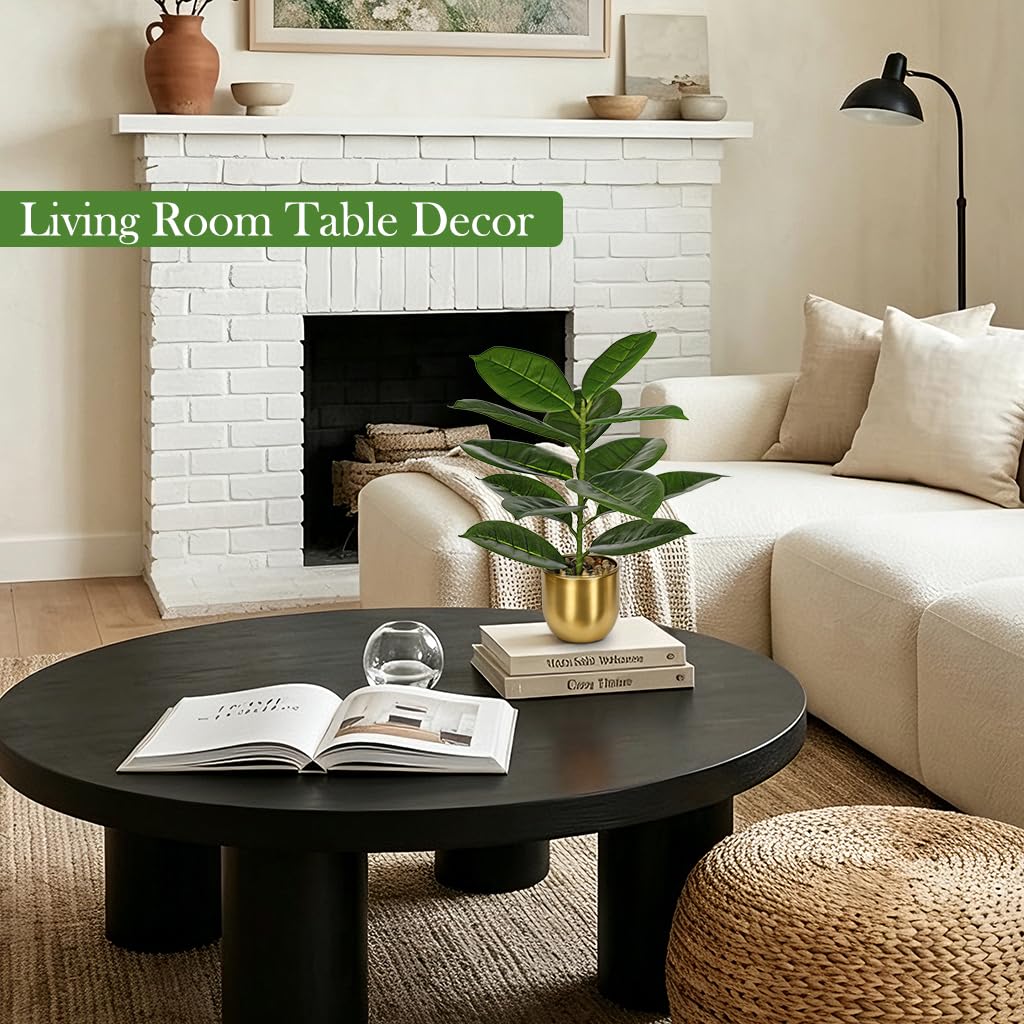 Fake Plants Mini Artificial Rubber Tree Plant in Pot Decor