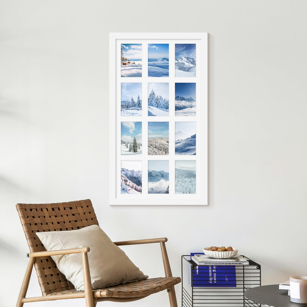 14x26 Collage Frame For 12 4x6 Photos White