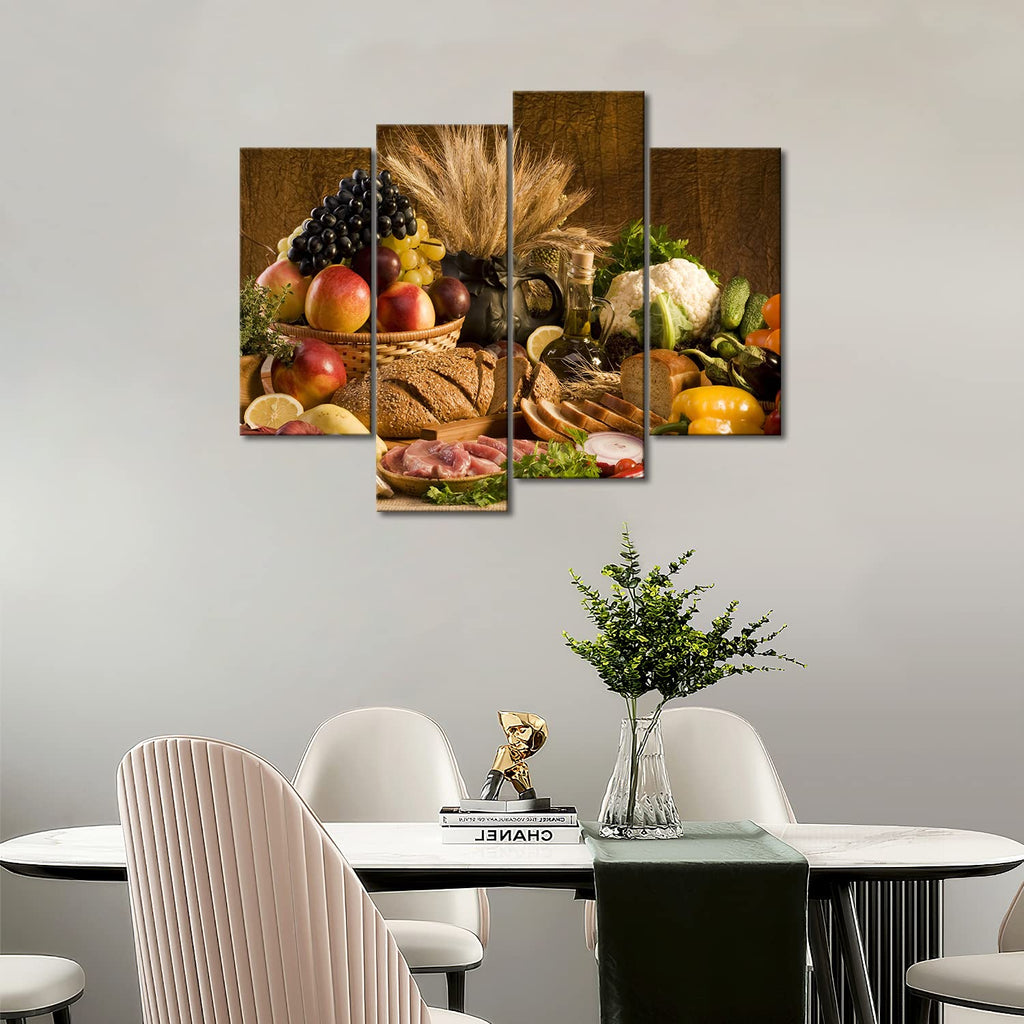 Food Wall Art Fruit Canvas 4 Panels Modern Artwork Kitchen Wall Art The Picture Print On Canvas Home Wall Decor