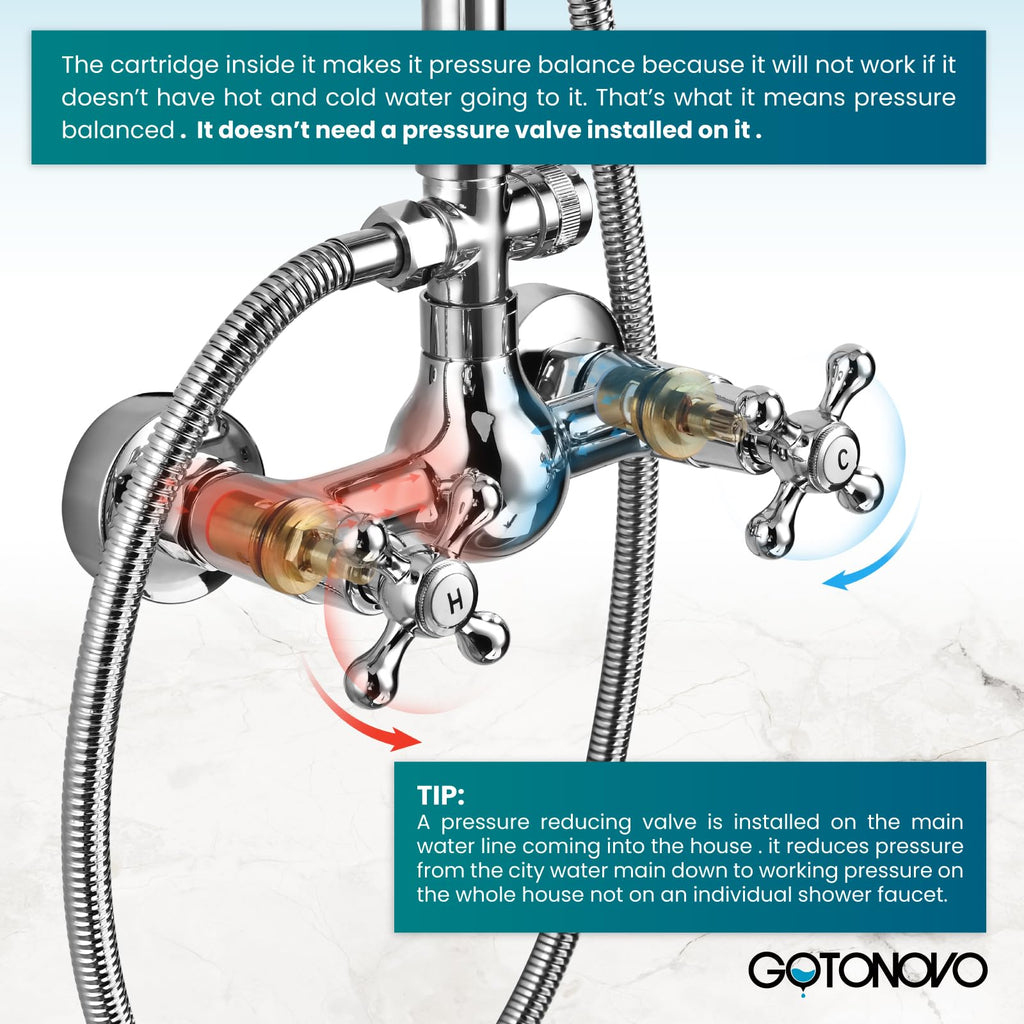 Exposed Shower System 8'' Head with Handheld Polished Chrome