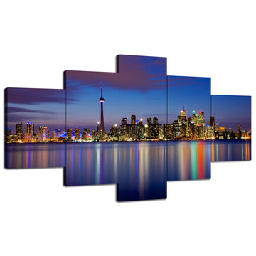Toronto Skyline Wall Canada CN Tower Canvas Print(60''Wx32''H)