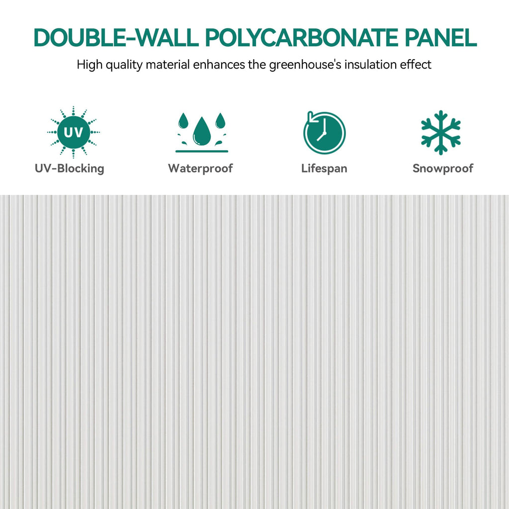 16x6FT Polycarbonate Greenhouse for Outdoors, Large Heavy Duty Aluminum Greenhouses with Sliding Doors and Vent