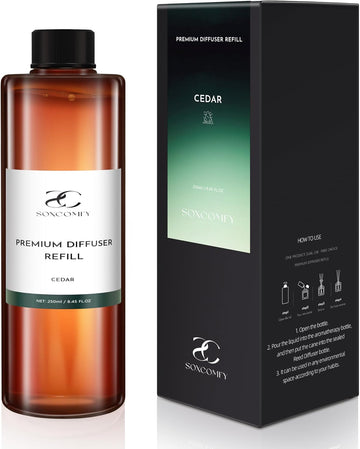 Diffuser Oil Refill, 250ml / 8.45 fl oz, Cedar - Reed & Aromatherapy Diffuser Oil, Long-Lasting Home Fragrance
