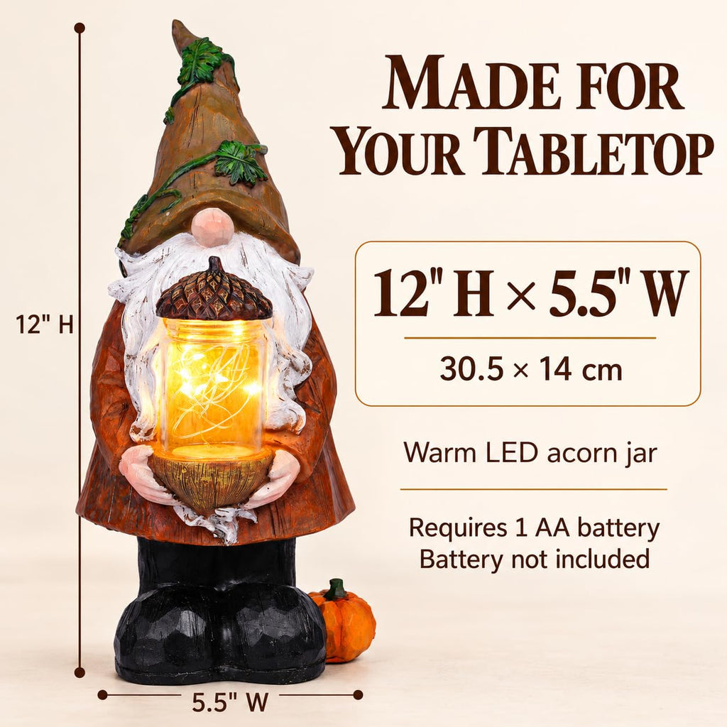 Fall Decor with LED Light, Thanksgiving Tabletop Decoration