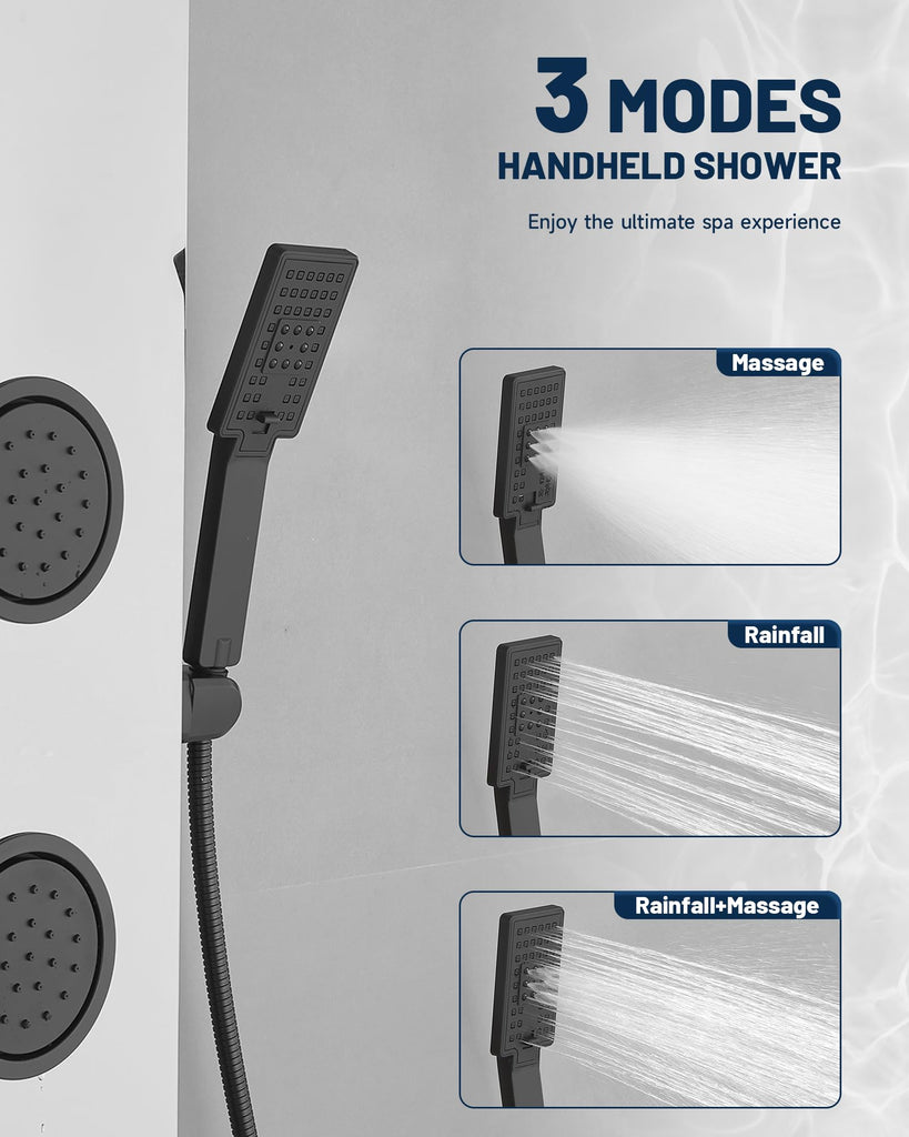 5 In 1 Shower Panel Brushed Nickel Shower Tower System