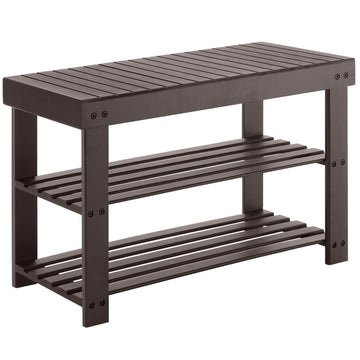 3-Tier Wooden Shoe Rack Bench with Storage