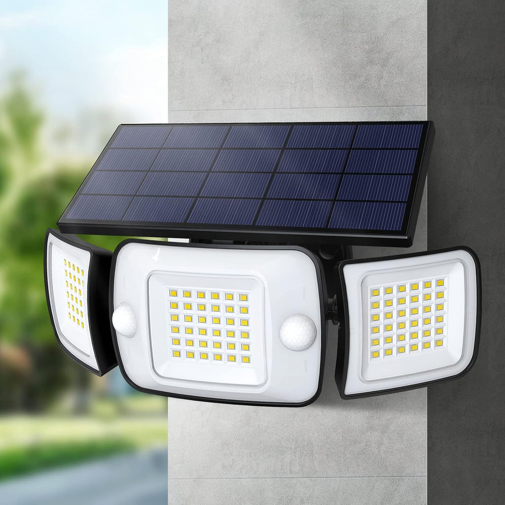 Solar Outdoor Lights, Motion Sensor with Dual Sensors Waterproof | Solar Flood Lights 270°Wide Angle for Outside with