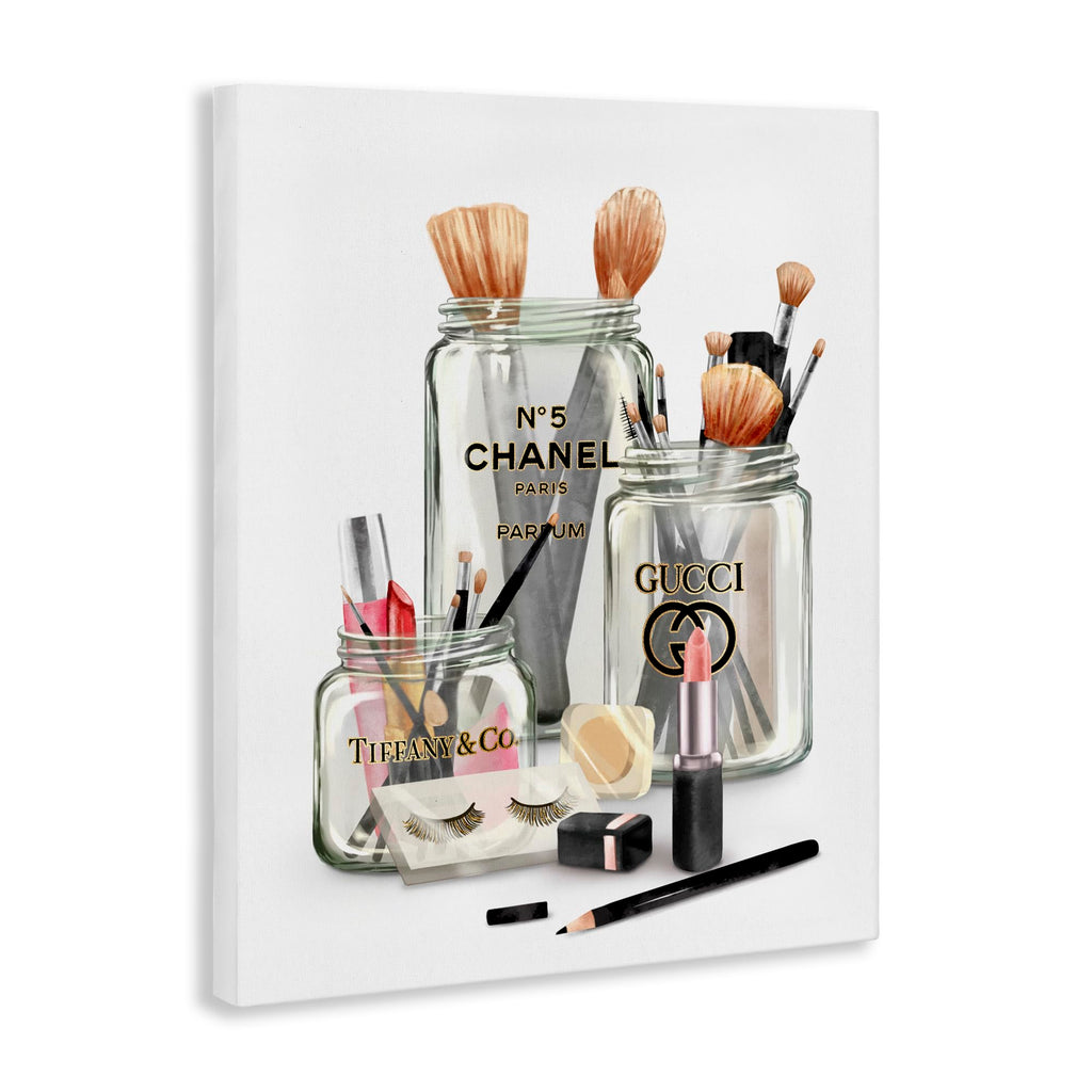 Fashion Makeup in Jars Glam, 16 x 20 Inch Canvas Wall Art