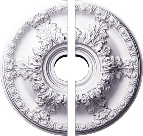 18"OD x 3 1/2"ID x 2 1/2"P Granada Ceiling Medallion, Fits Canopies up to 6-5/8", 2 Piece