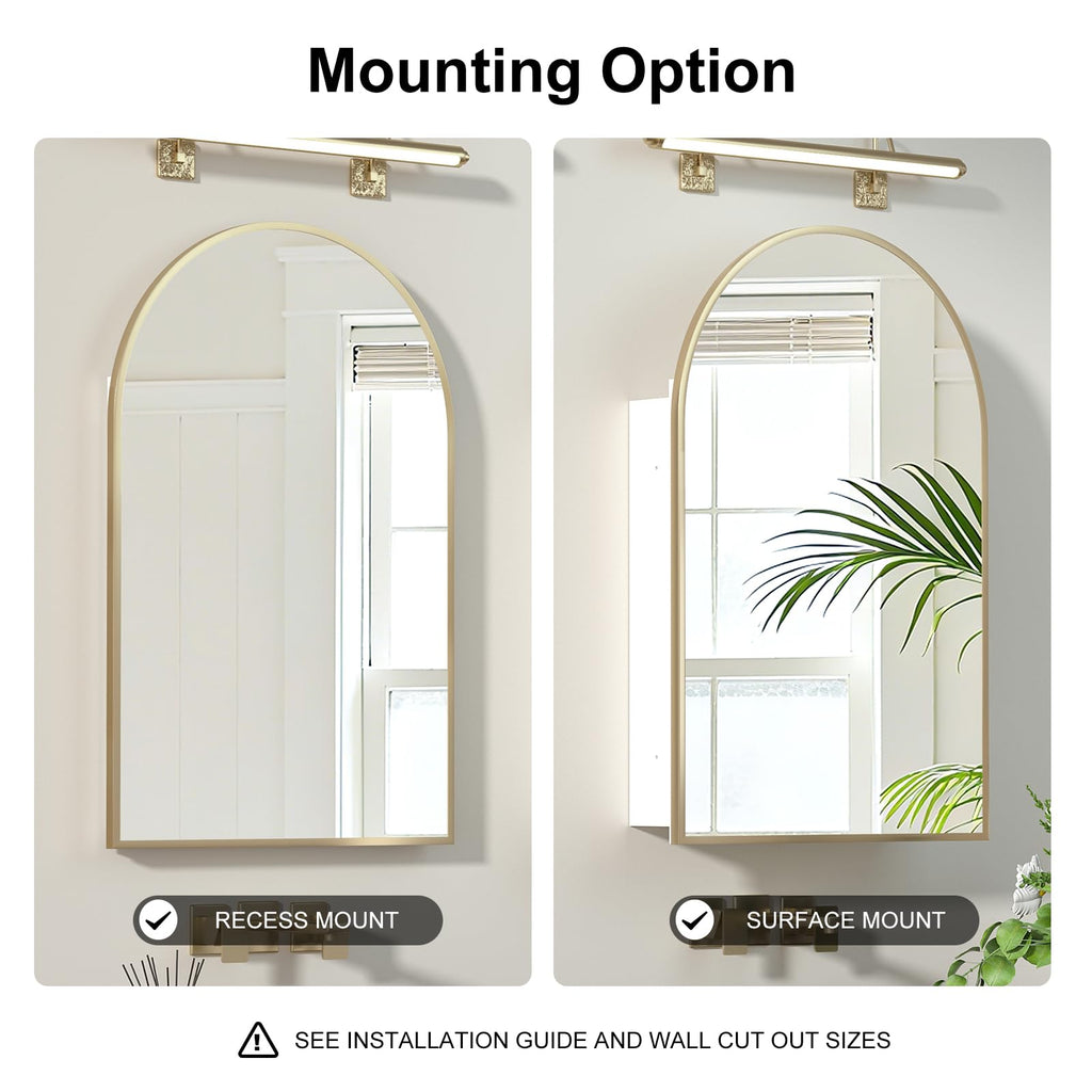 Recessed Medicine Cabinet, Arched Medicine Cabinet with Mirror