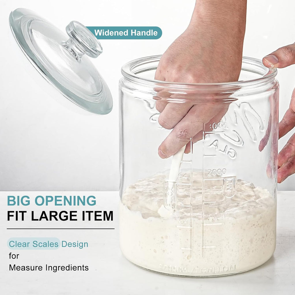 Gallon Cookie Jars, Sourdough Starter Jar with Lids - Set of 2