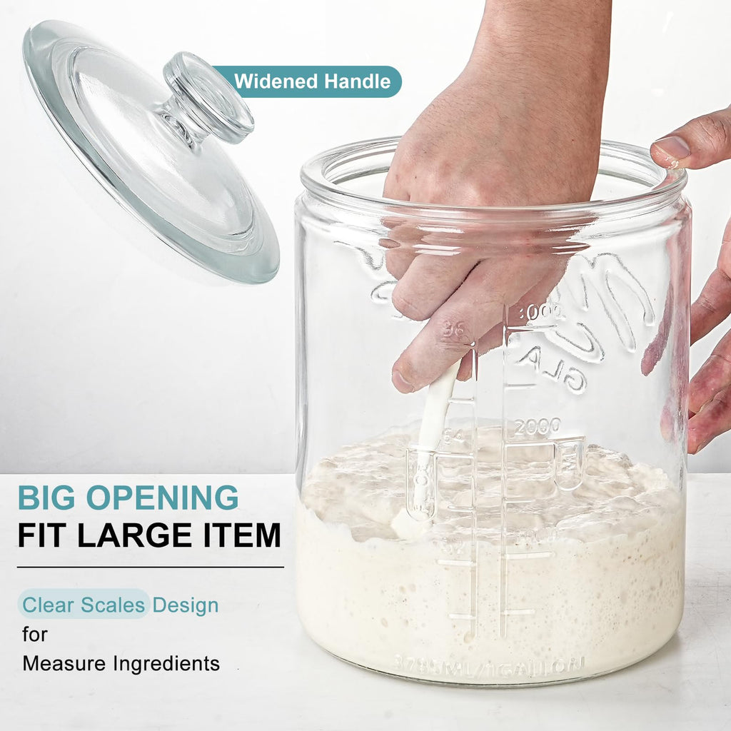 1 Gallon Glass Cookie Jar with Airtight Lid, Wide Mouth Mason Jar
