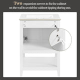 24" Modern Bathroom Vanity with Rectangular Ceramic Sink - Freestanding Vanity Cabinet